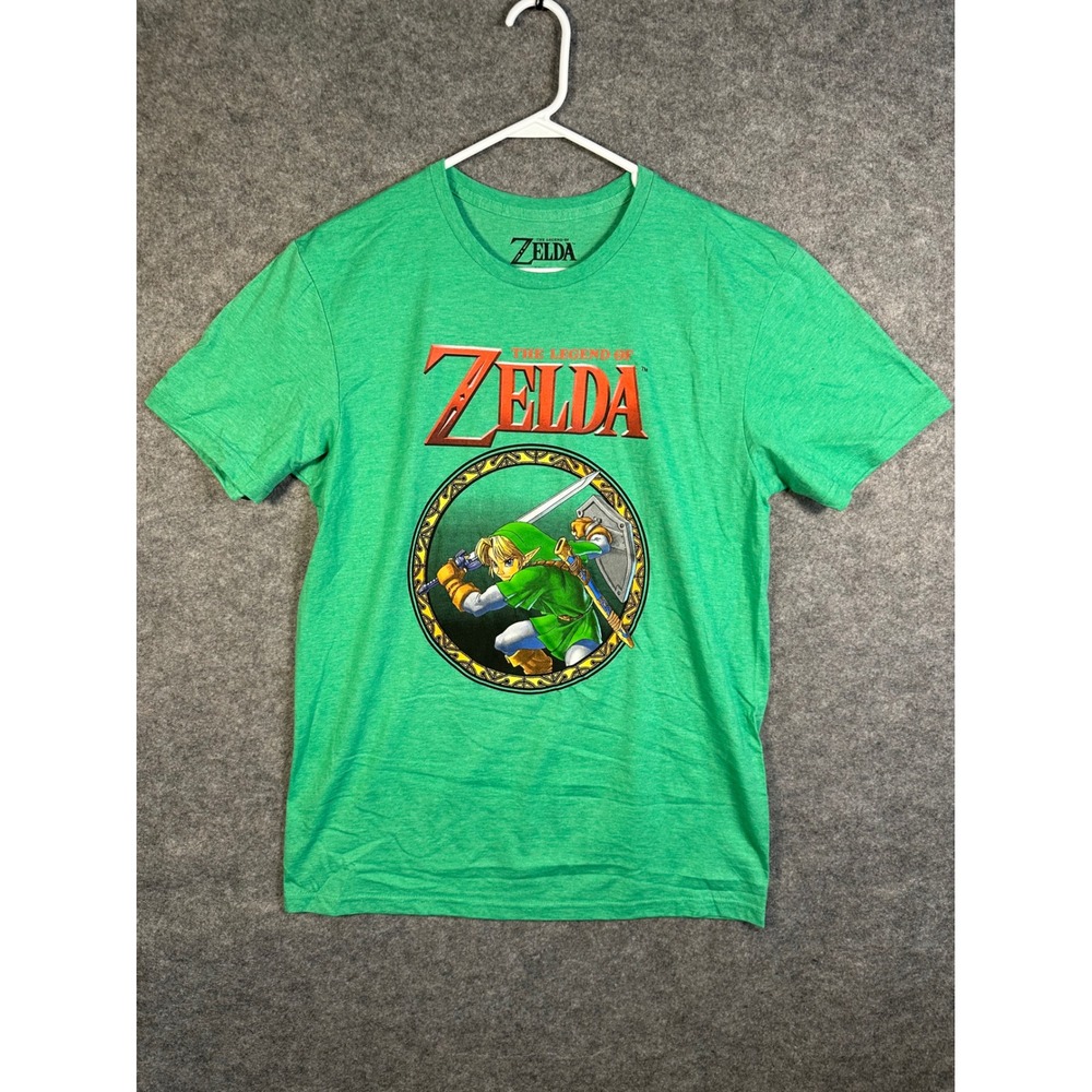 The Legend of Zelda Link GraphicT-Shirt Mens Medium Green Heather Hybrid Apparel